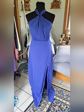 Dress Forum Royal Blue Halter Gown